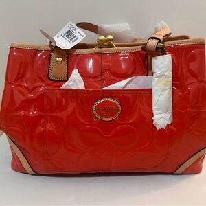 Coach Red Patent Leather Shoulder Bag